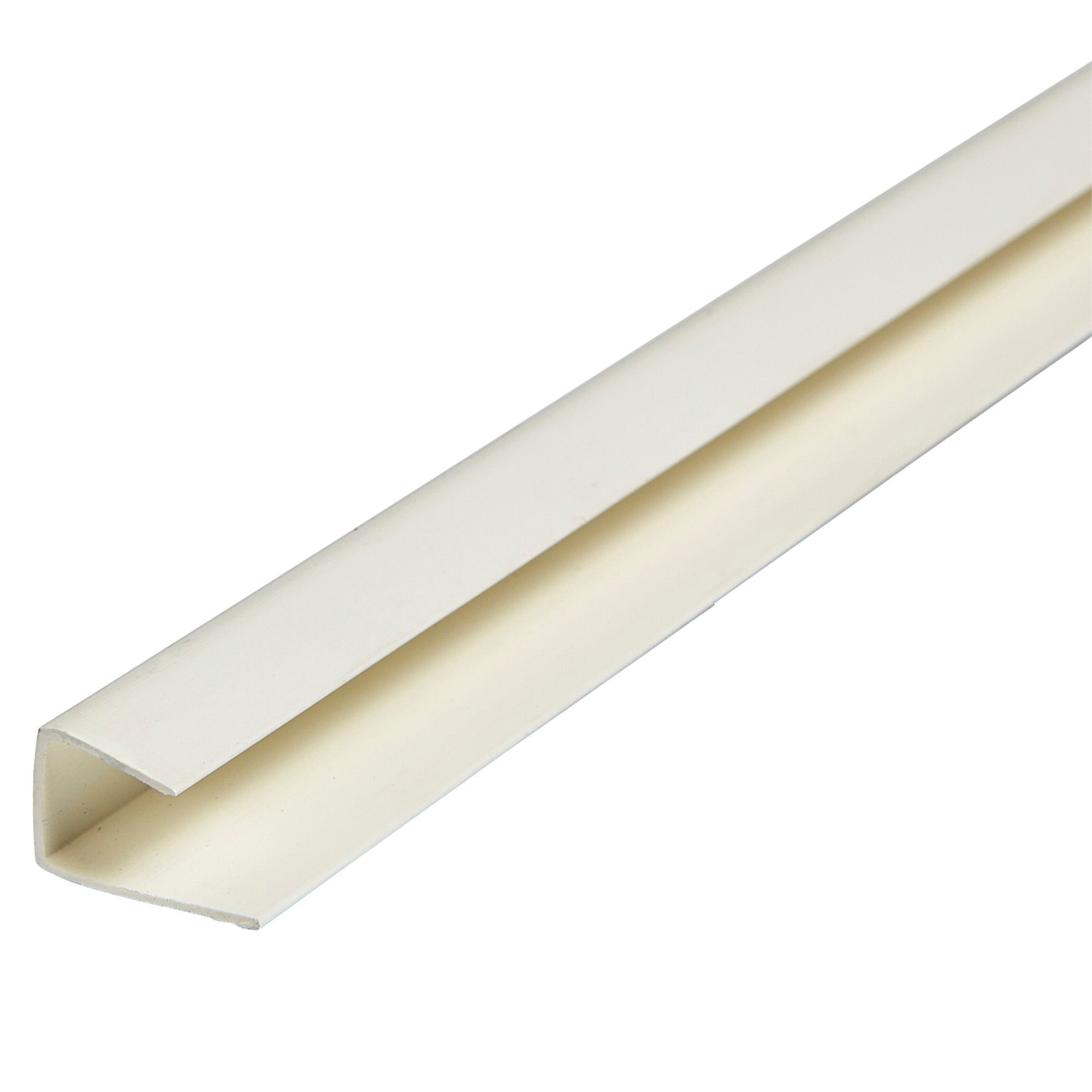 Geom White uPVC End bead Moulding (L)2.4m (W)20mm (T)12mm