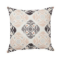 Geometric Grey & soft pink Cushion (L)30cm x (W)50cm