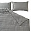 Georgia Striped Grey King Duvet cover & pillow case set