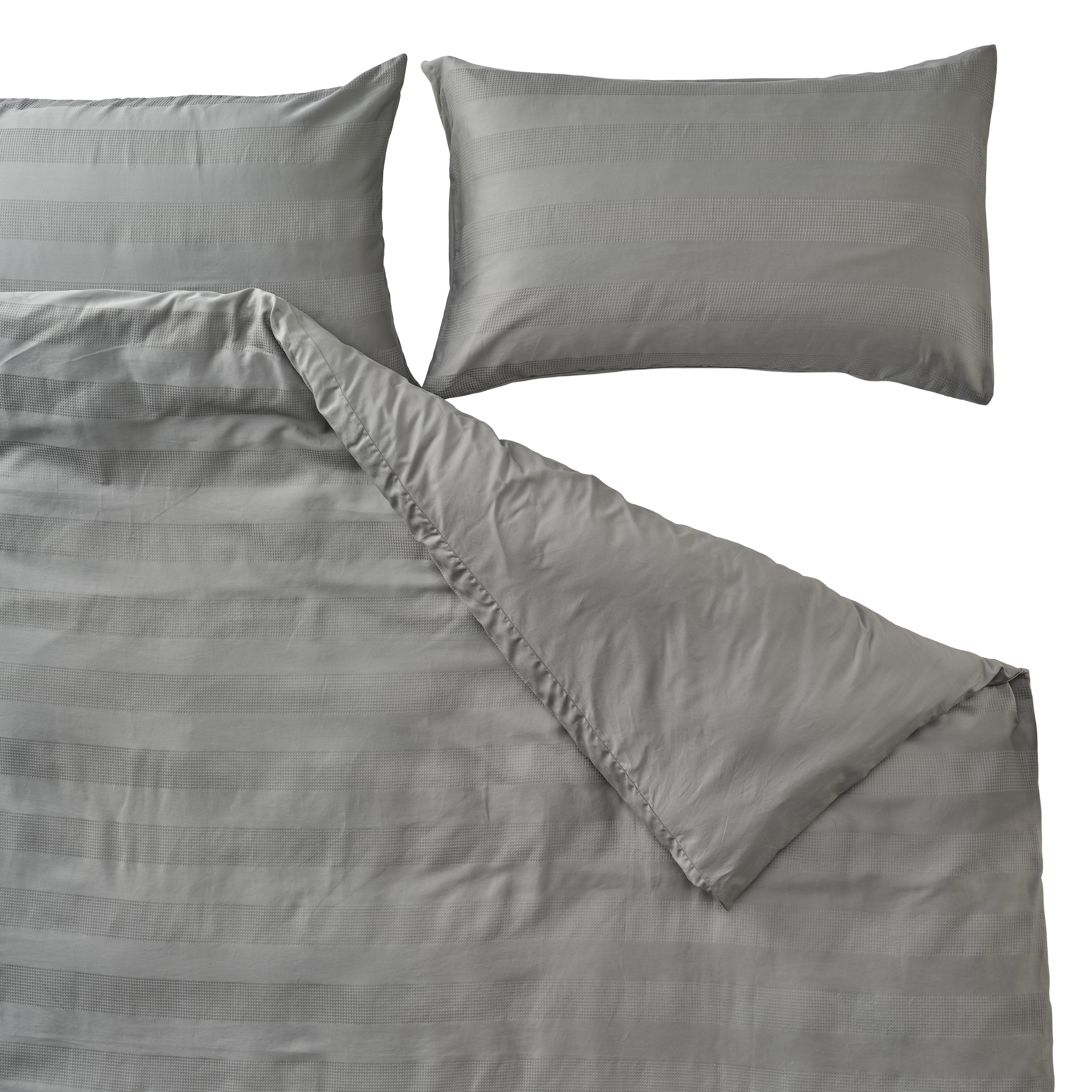 Georgia Striped Grey King Duvet cover & pillow case set