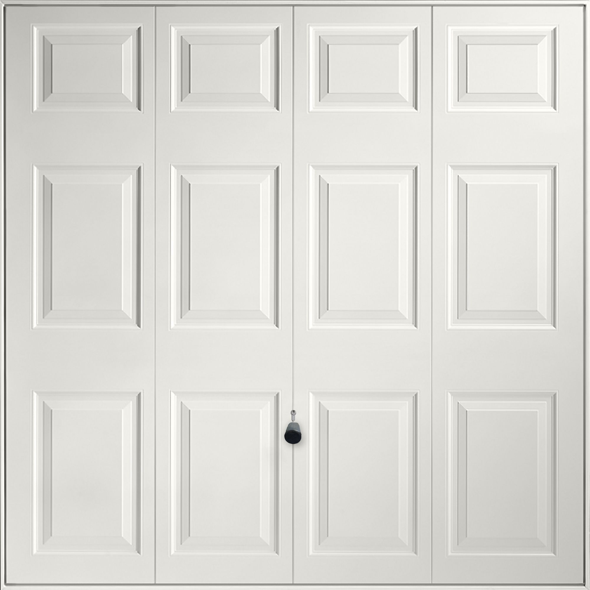 Georgian 12-panelled Up & over White Retractable Garage door, (H)2039mm (W)2274mm (T)40mm
