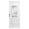 Georgian 2 panel Glazed White Right-hand External Front Door set, (H)2055mm (W)920mm