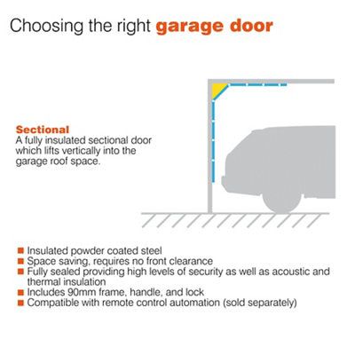 Georgian Sectional Garage door, (H)1981mm (W)2286mm
