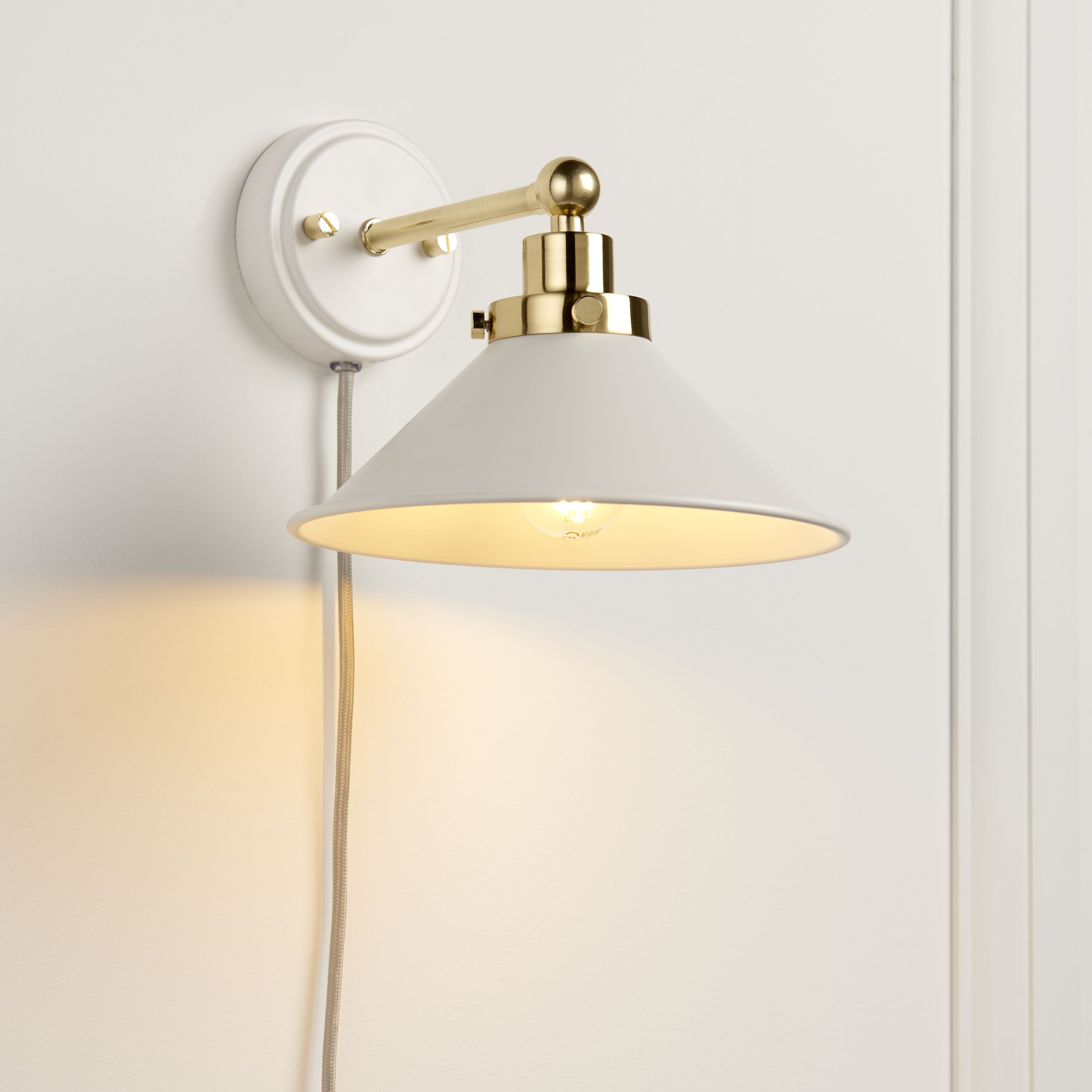 White plug in on sale wall light