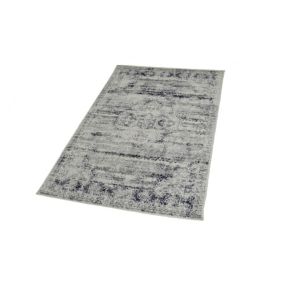 Gilbert Grey & Navy Abstract Small Rug, (L)150cm x (W)80cm