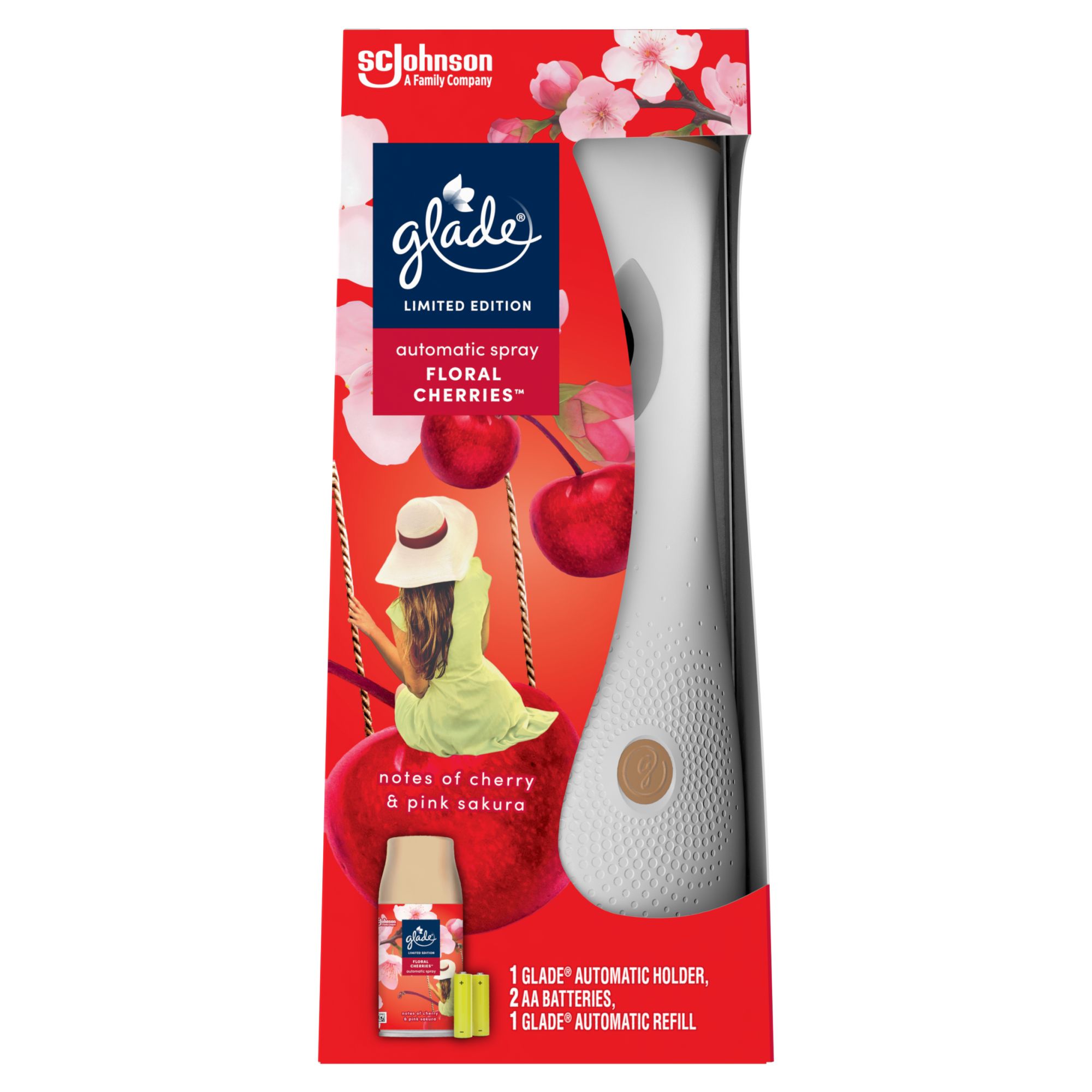 Glade Automatic Spray Air Freshener Holder & Refill Floral Cherries 269ml
