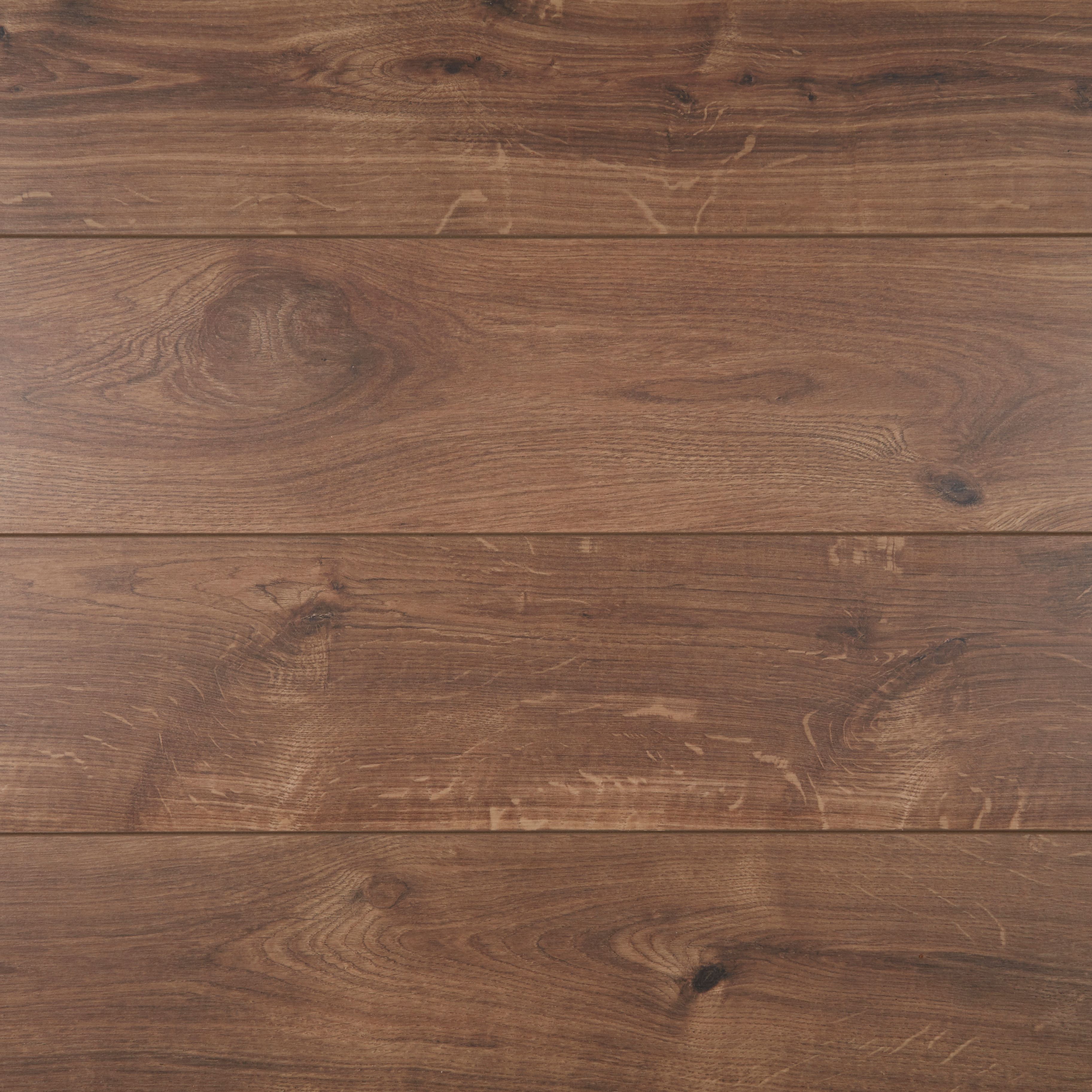 Gladstone Natural Gloss Dark oak effect Laminate Flooring Sample - 3