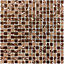 Glamour Polished Bronze mirror effect Glass 3x3 Mosaic tile, (L)300mm (W)300mm
