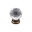 Glass, lace & wood Antique brass effect Cabinet Knob (Dia)38mm