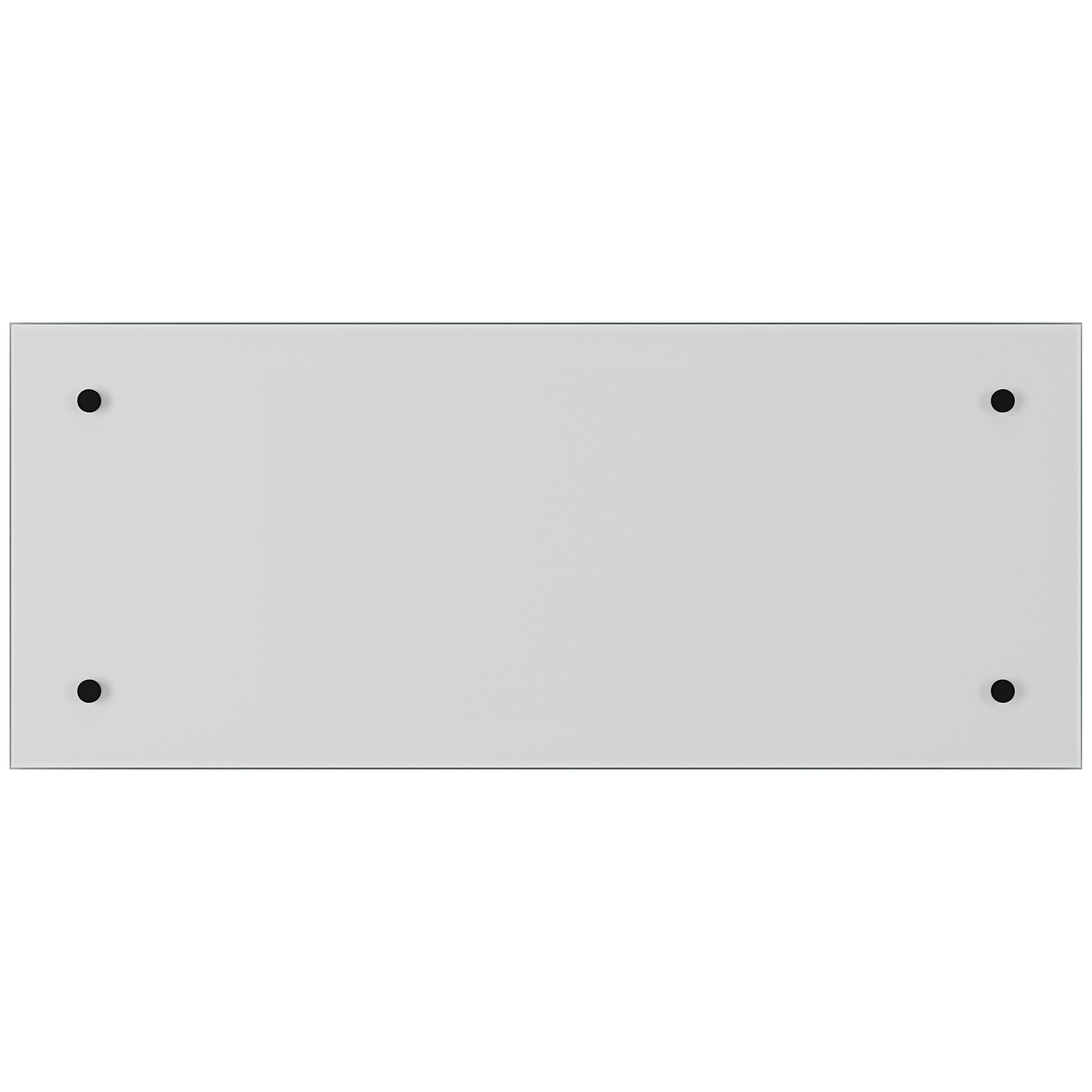 Glass Pre-drilled Bathroom Splashback (H)25cm (W)60cm - Gloss Crystal clear