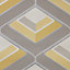 Glauca Grey & yellow 3D effect Retro 70's Textured Wallpaper Sample