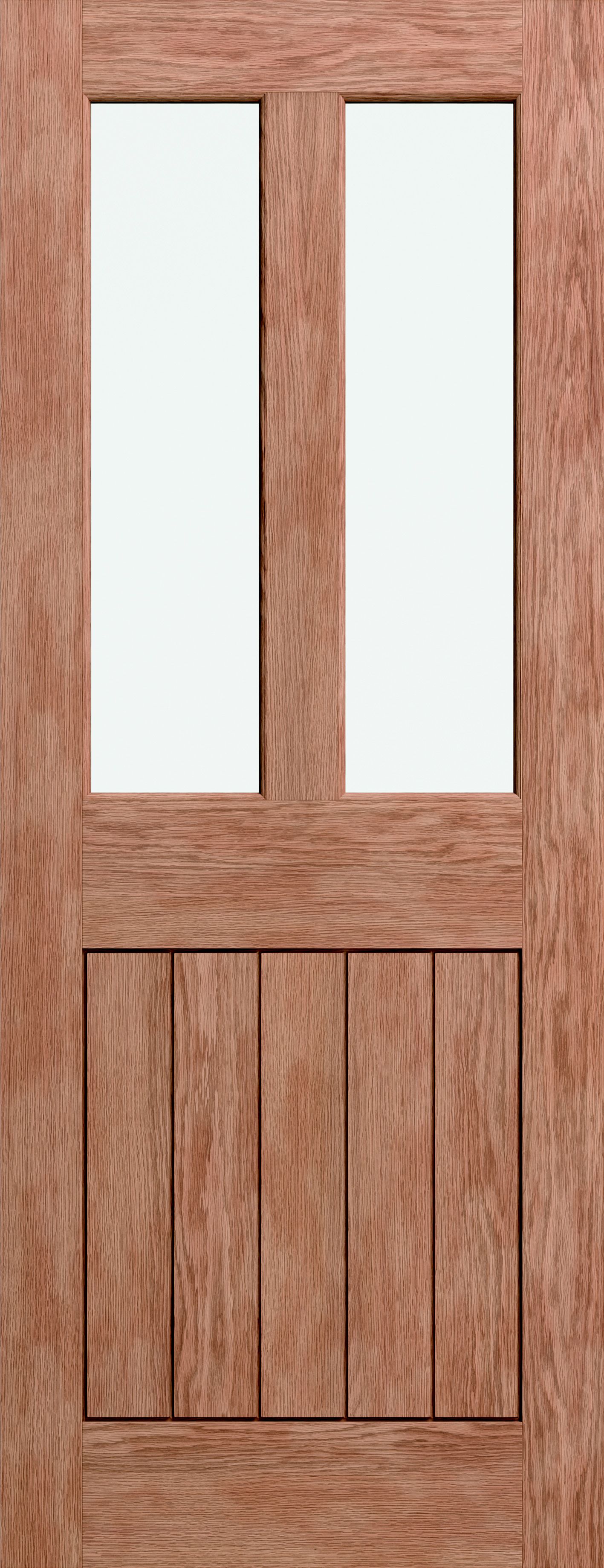 Glazed Cottage Oak Veneer Internal Door, (H)1981mm (W)686mm (T)35mm ...