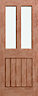 Glazed Cottage Oak veneer Internal Door, (H)1981mm (W)838mm (T)35mm