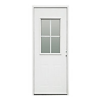 Glazed Flocked White External Front door, (H)2074mm (W)856mm