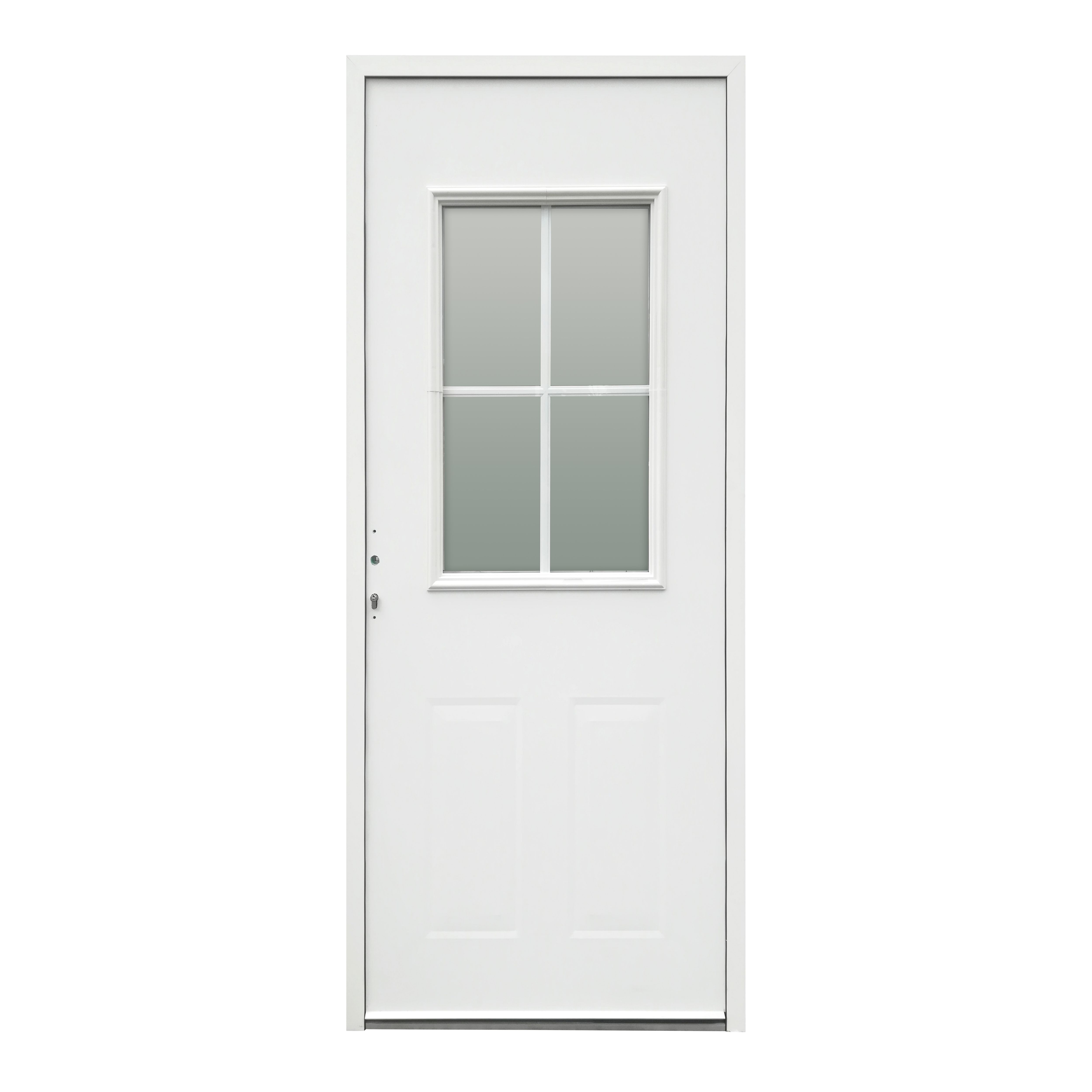 Glazed Flocked White External Front door, (H)2074mm (W)856mm