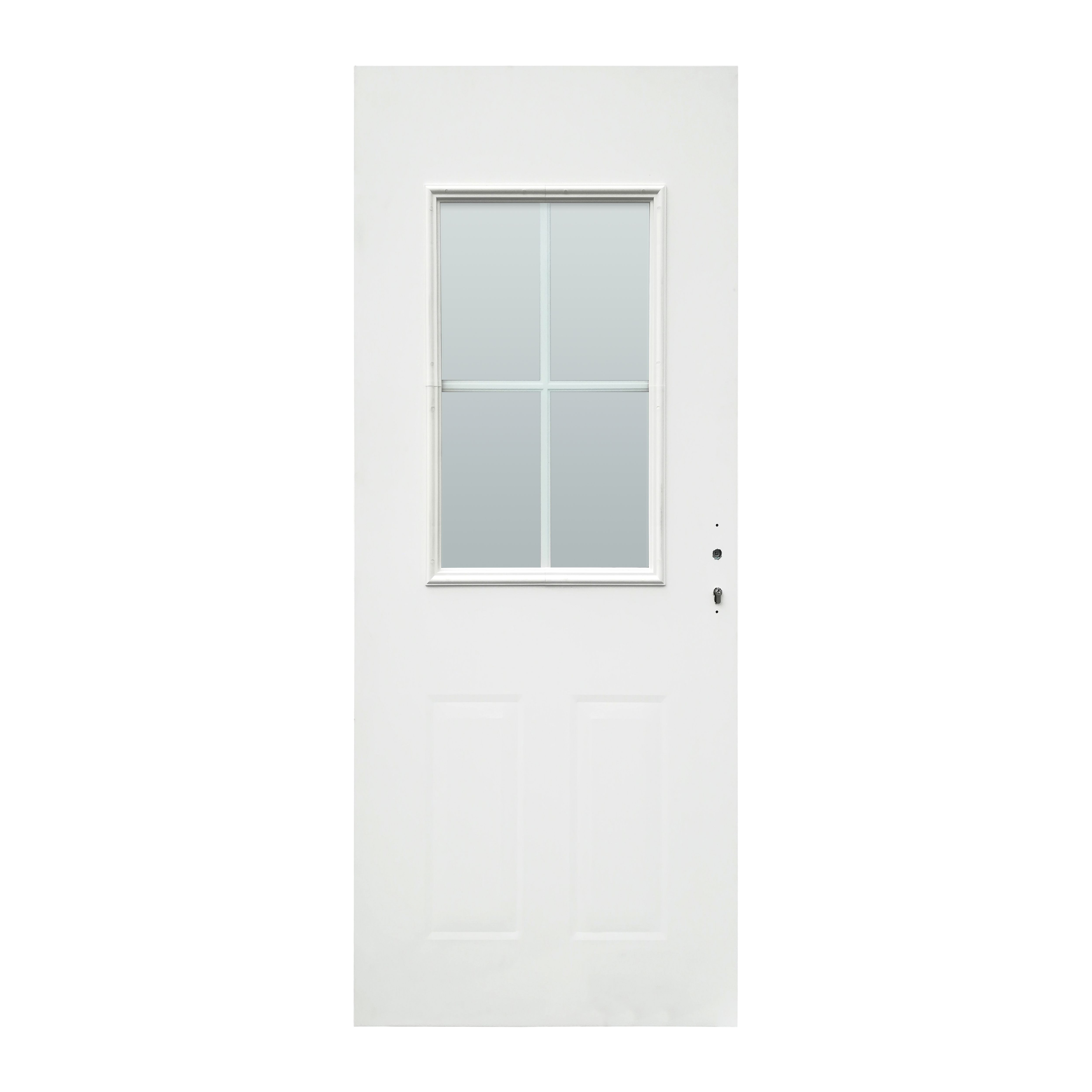 Glazed Flocked White External Front door, (H)2074mm (W)856mm