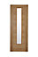Glazed Flush Oak veneer Internal Door, (H)1981mm (W)686mm (T)35mm