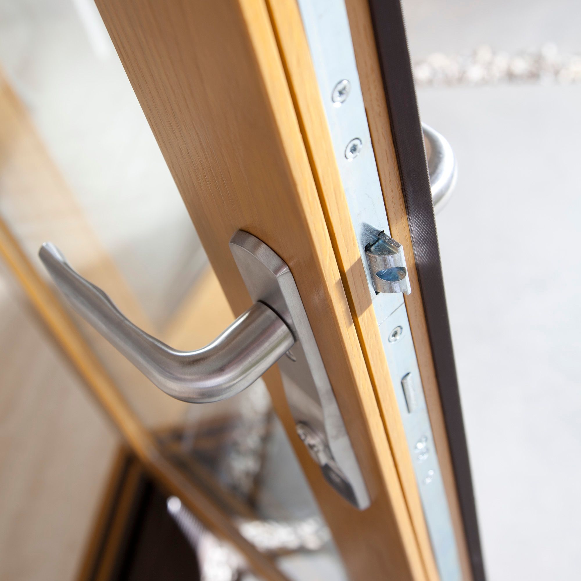 Glazed Golden Oak External 3 Folding Patio door, (H)2094mm (W)2094mm