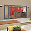 Glazed Grey Timber External Patio door, (H)2094mm (W)4194mm