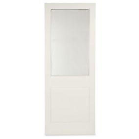 Glazed Pre-painted White Pine LH & RH External Front door, (H)1981mm (W)838mm