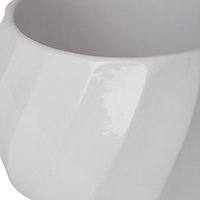 Glazed White Clay Swirl Plant pot (Dia)26.5cm