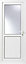 Glazed White Left-hand External Back Door set, (H)2055mm (W)840mm