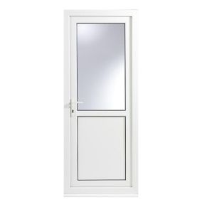 Glazed White RH External Back Door set, (H)2055mm (W)840mm