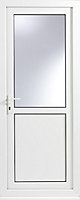 Glazed White Right-hand External Back Door set, (H)2055mm (W)840mm