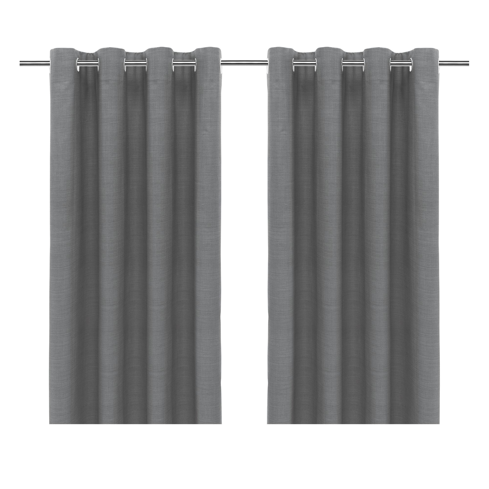 Glend Grey Plain woven Blackout & thermal Eyelet Curtain (W)167cm (L)183cm, Pair