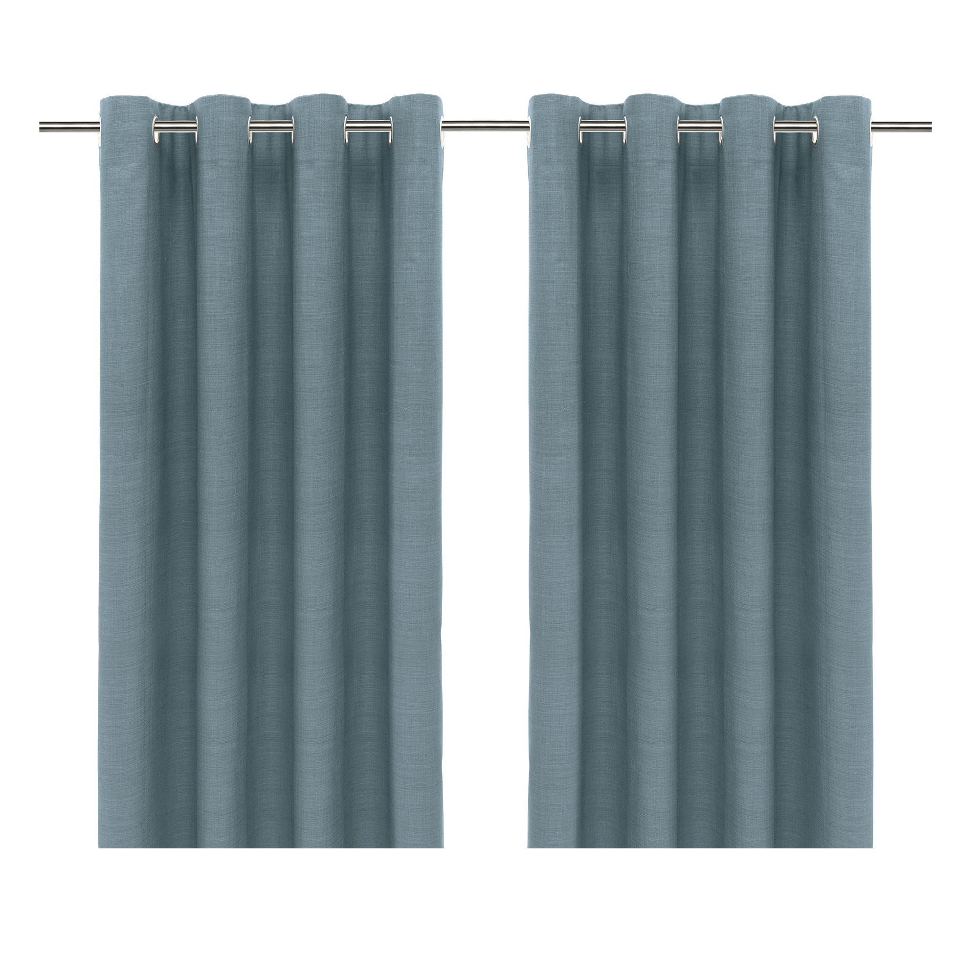 Glend Light blue plain woven Blackout & thermal Eyelet Curtain (W)228cm (L)228cm, Pair