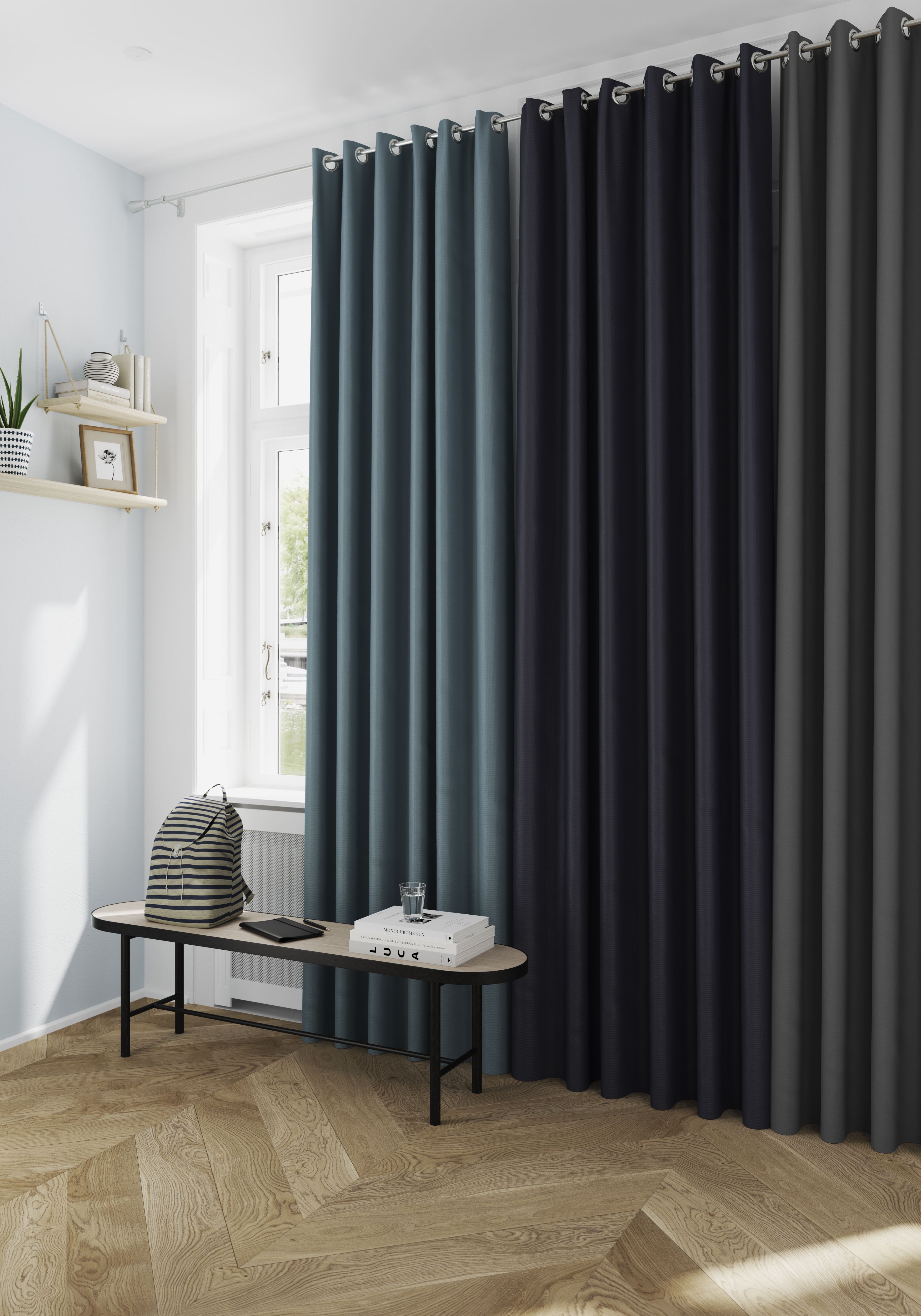 Light blue deals blackout curtains