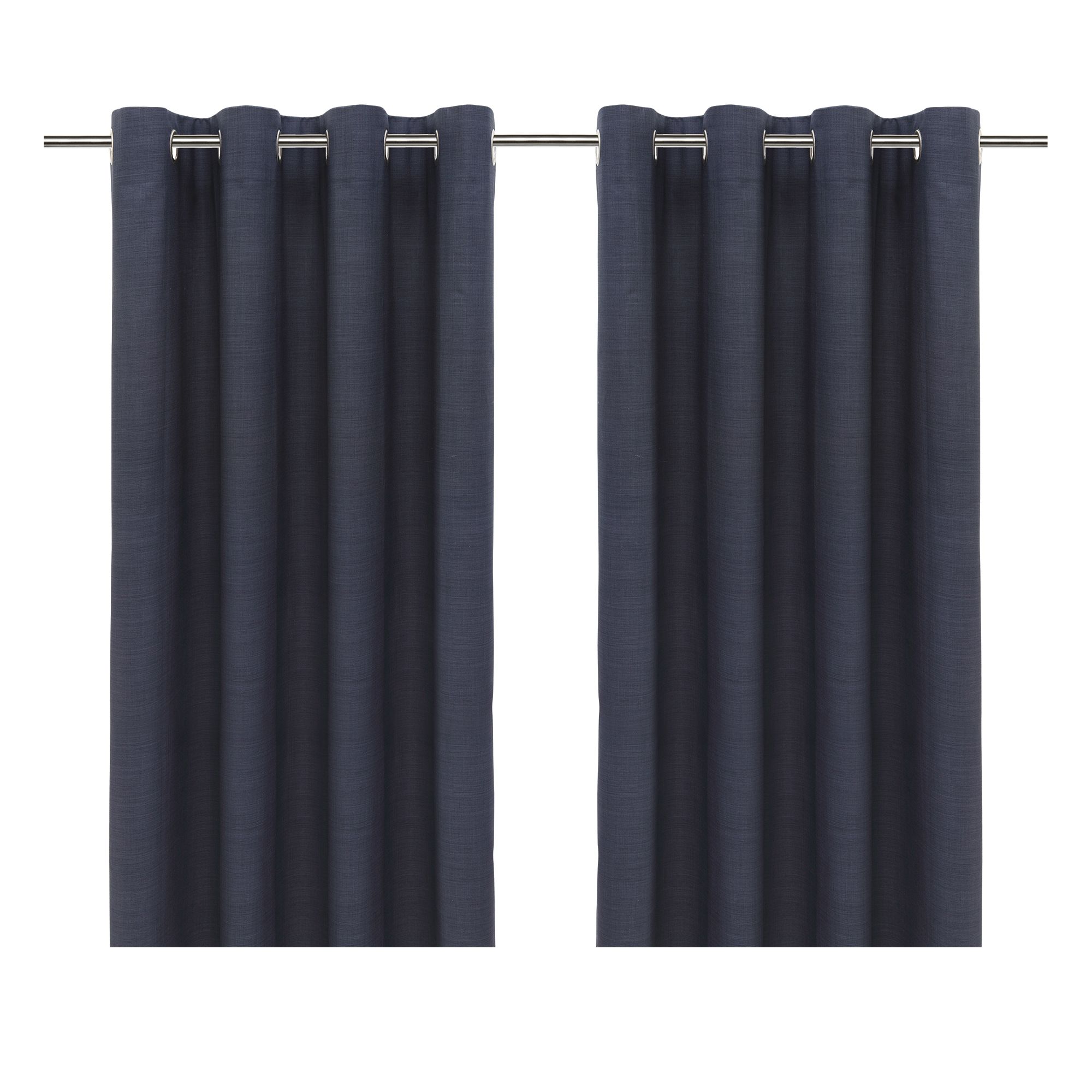 Glend Navy Plain woven Blackout & thermal Eyelet Curtain (W)117cm (L)137cm, Pair