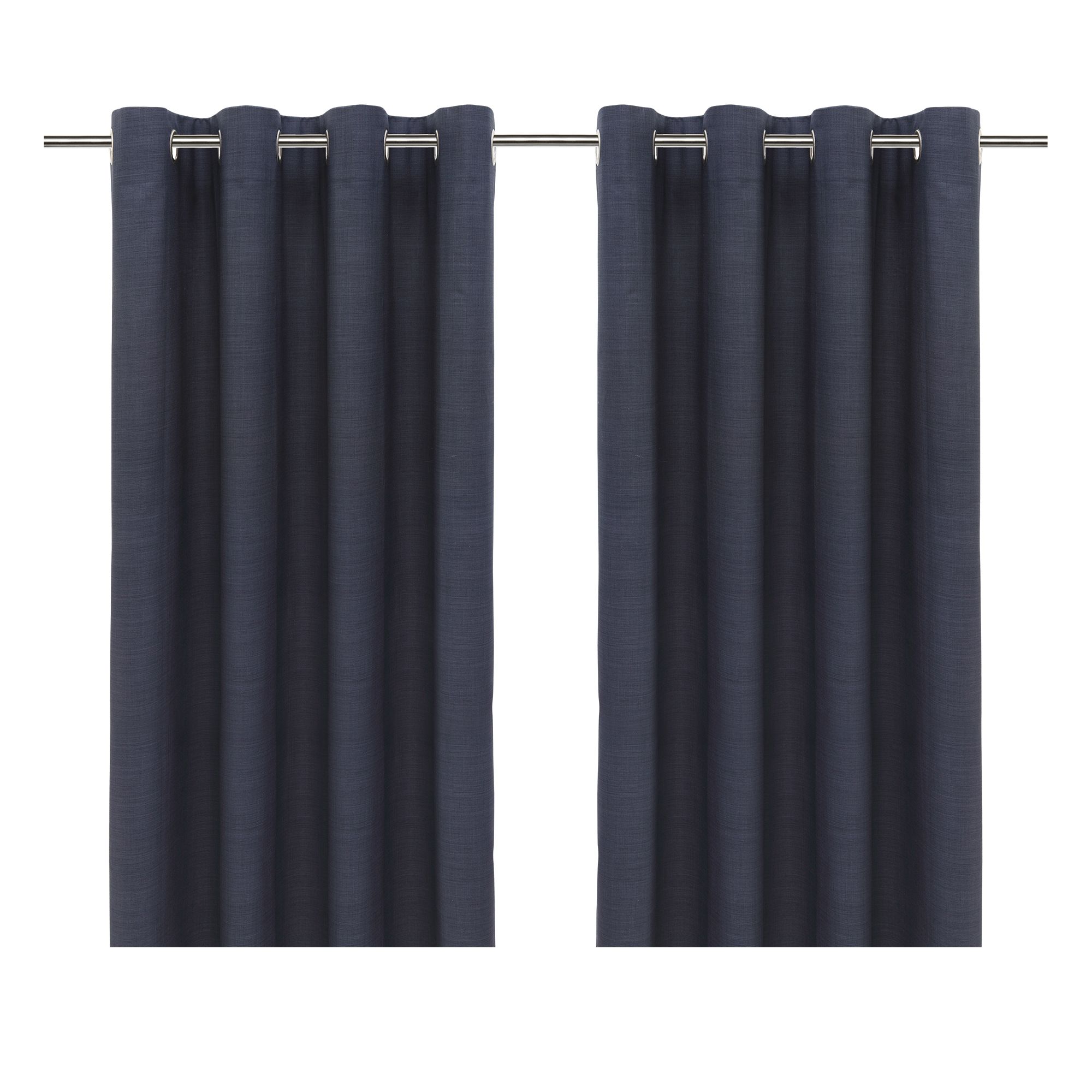 Glend Navy Plain woven Blackout & thermal Eyelet Curtain (W)228cm (L)228cm, Pair