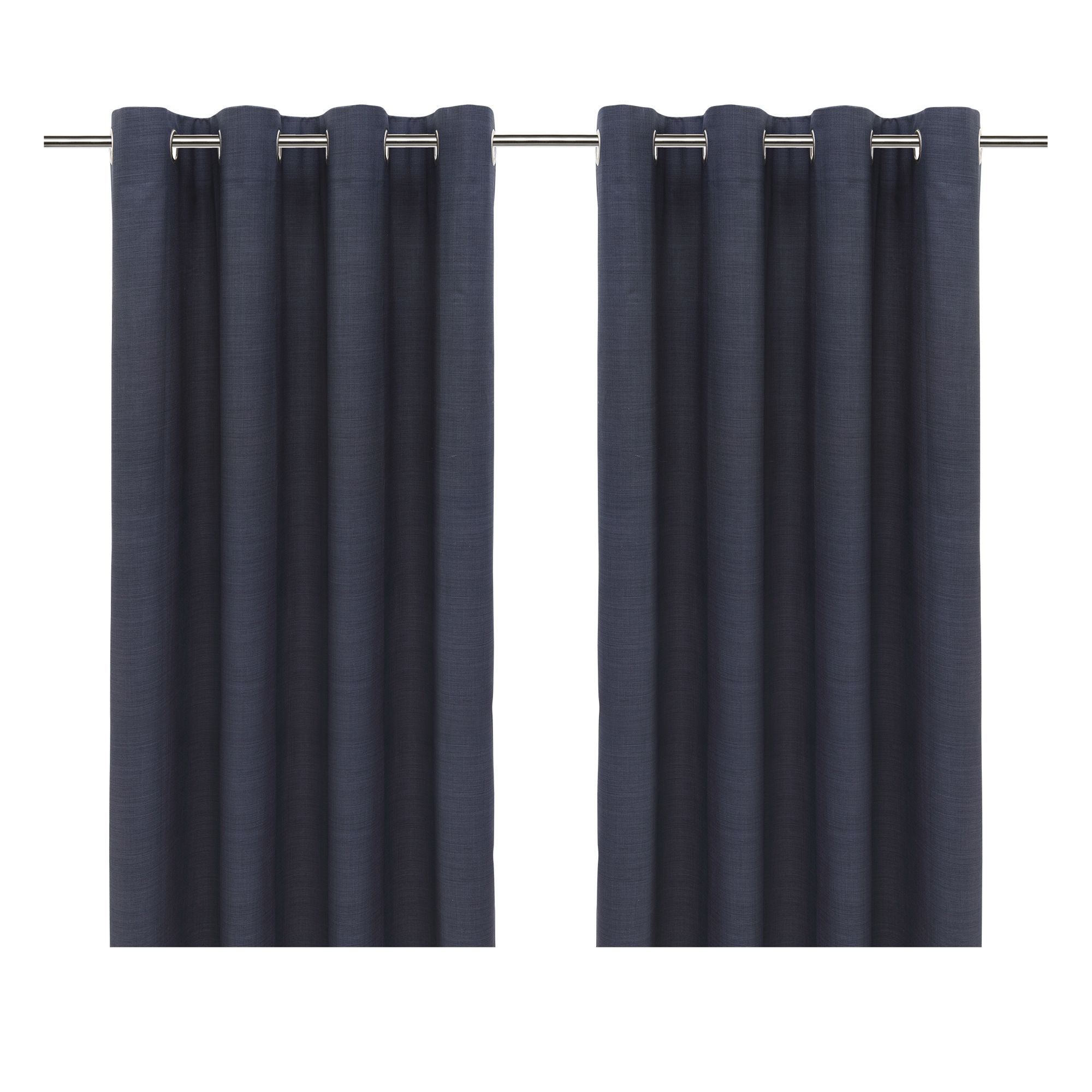 Glend Navy Plain woven Blackout & thermal Eyelet Curtain (W)228cm (L)228cm, Pair