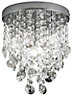 Glimmer Crystal droplets Chrome effect 4 Lamp Ceiling light