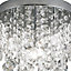 Glimmer Crystal droplets Chrome effect 4 Lamp Ceiling light