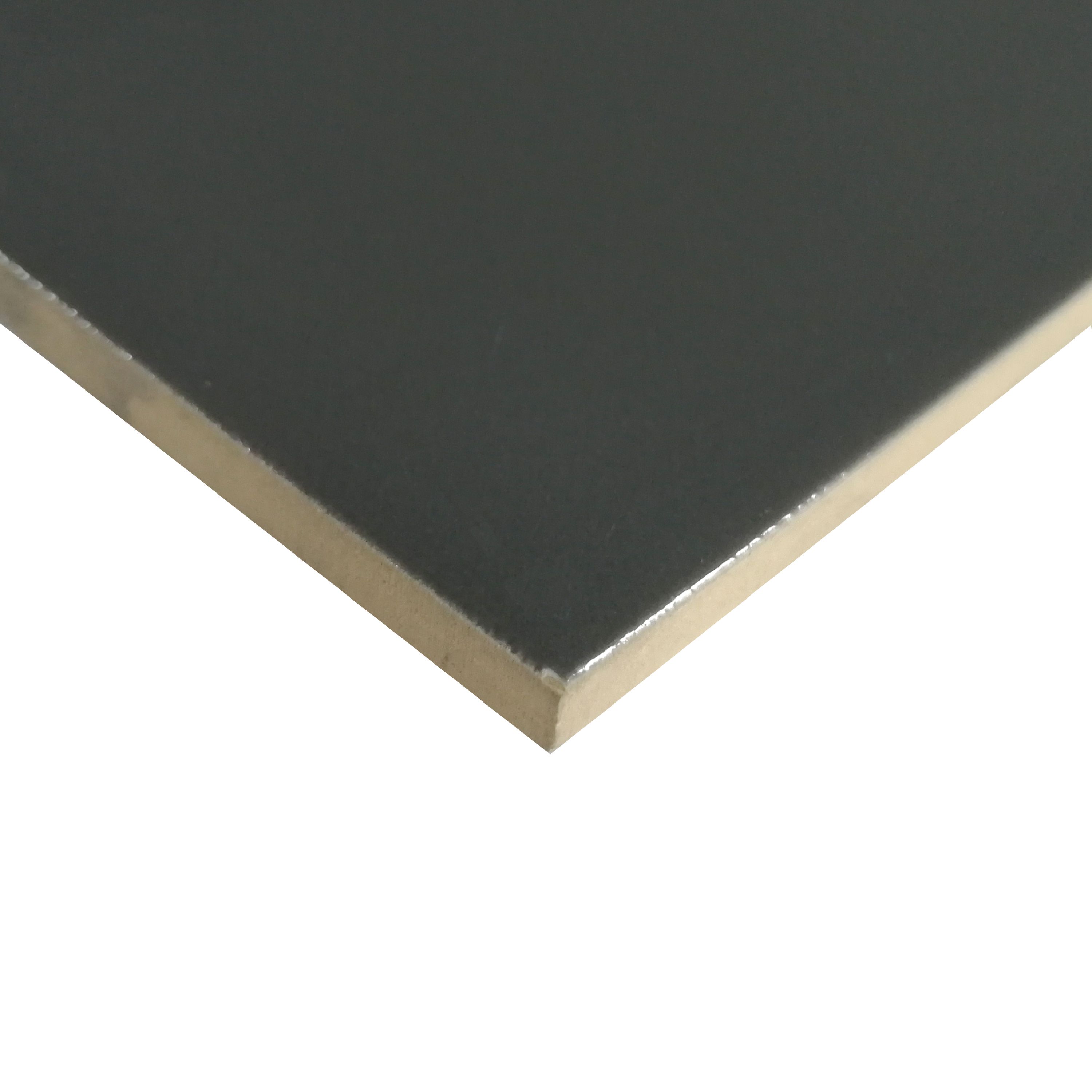 Glina Anthracite Gloss Ceramic Indoor Wall Tile Sample - 3