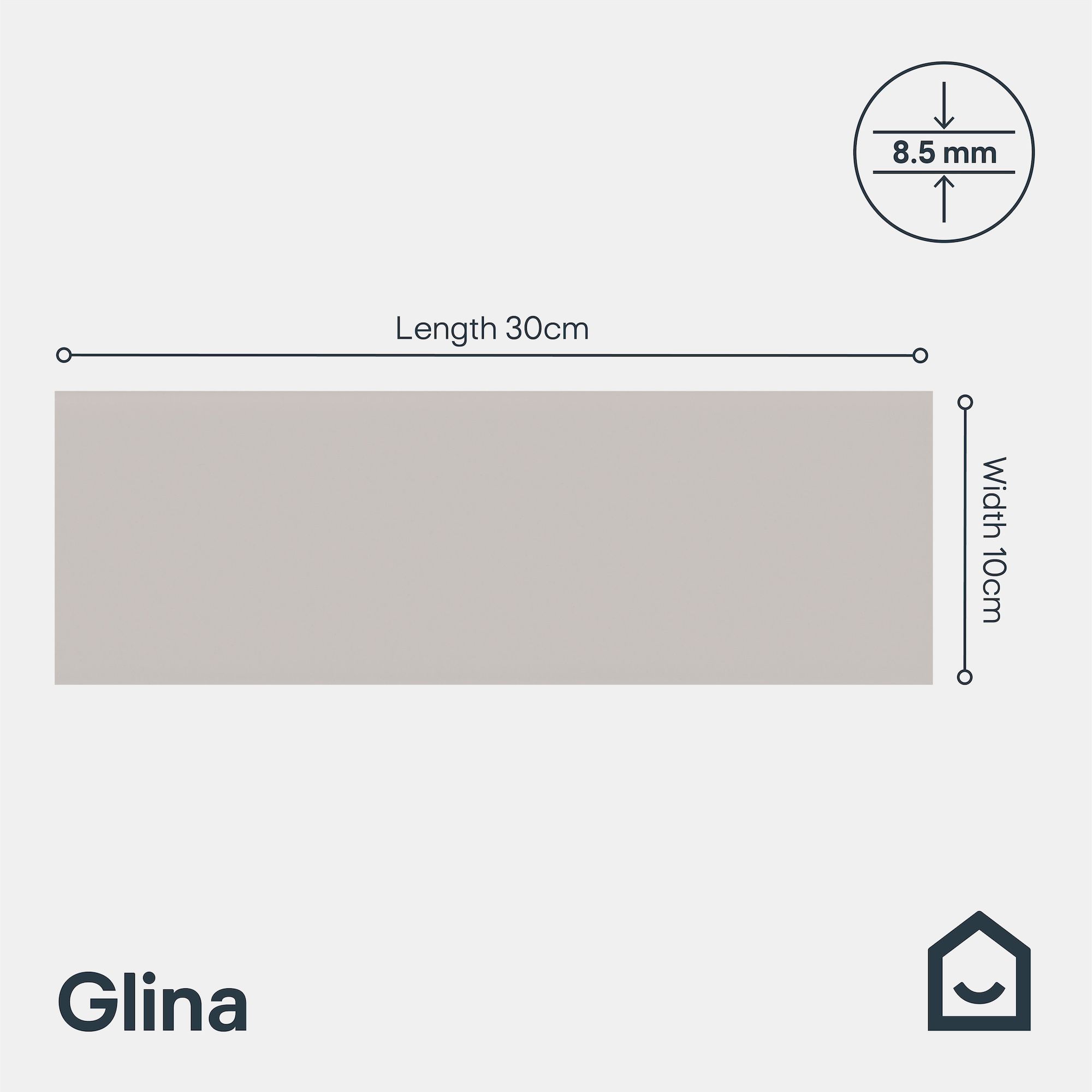 Glina Beige Matt Ceramic Indoor Wall Tile, Pack of 27, (L)300mm (W)100mm