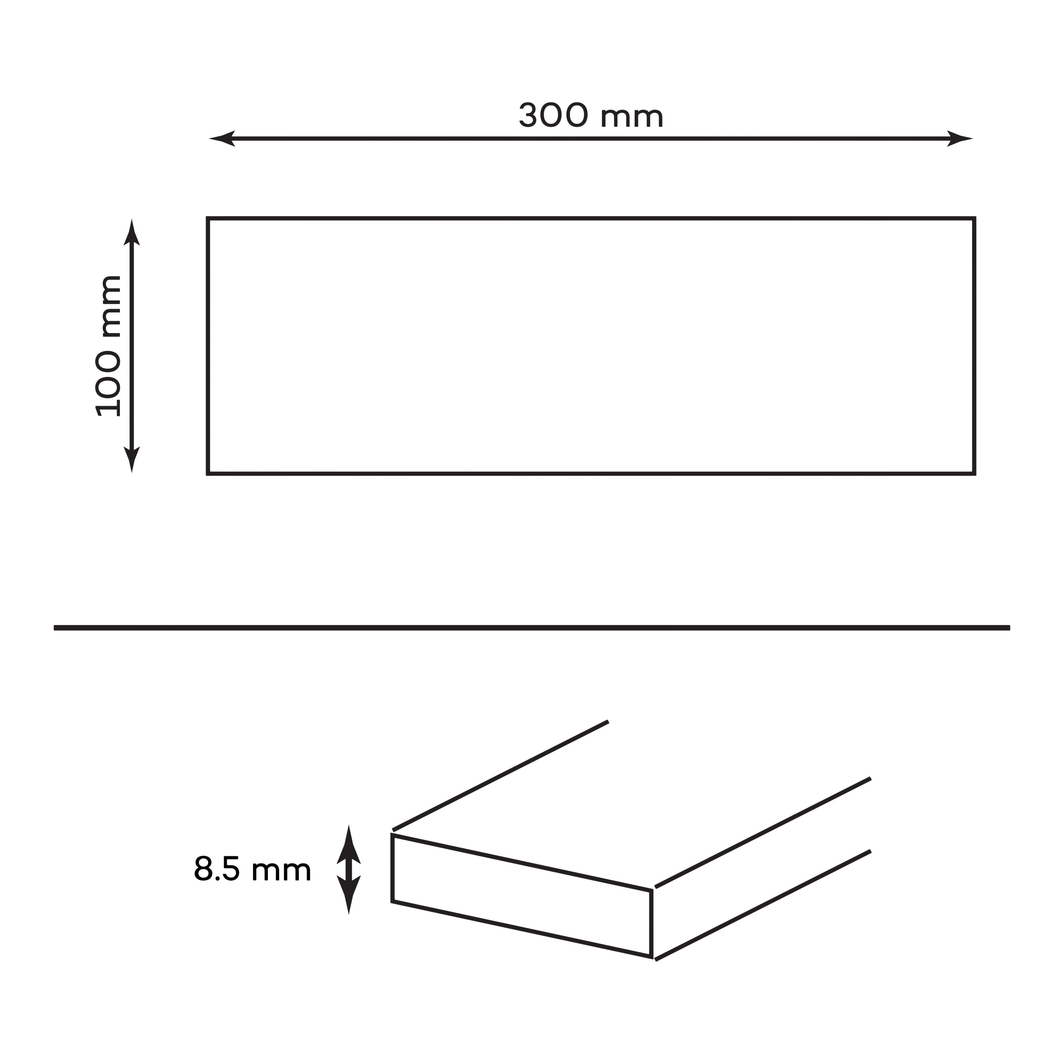 Glina Beige Matt Ceramic Indoor Wall Tile, Pack of 27, (L)300mm (W)100mm