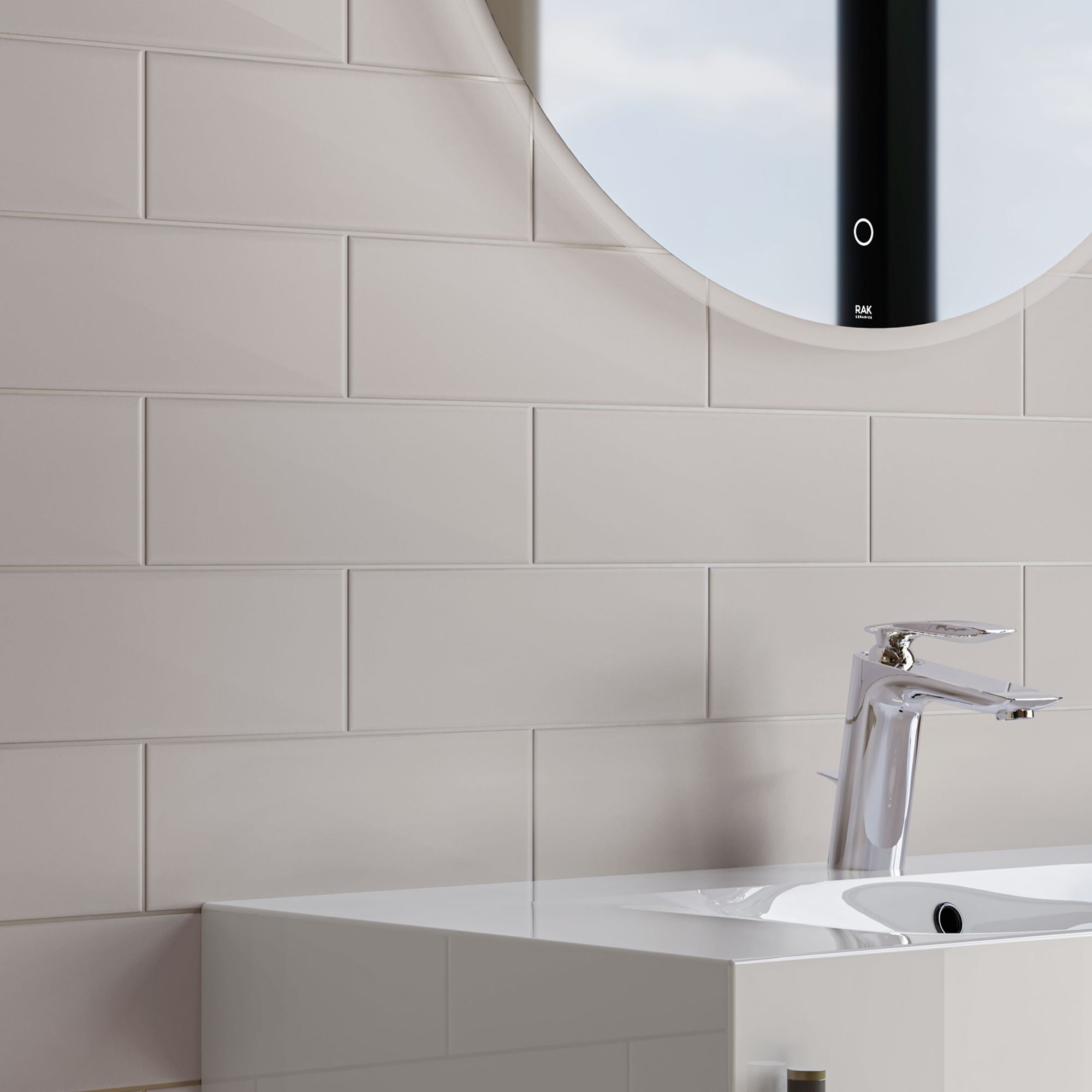 Glina Beige Matt Ceramic Indoor Wall Tile, Pack of 27, (L)300mm (W)100mm