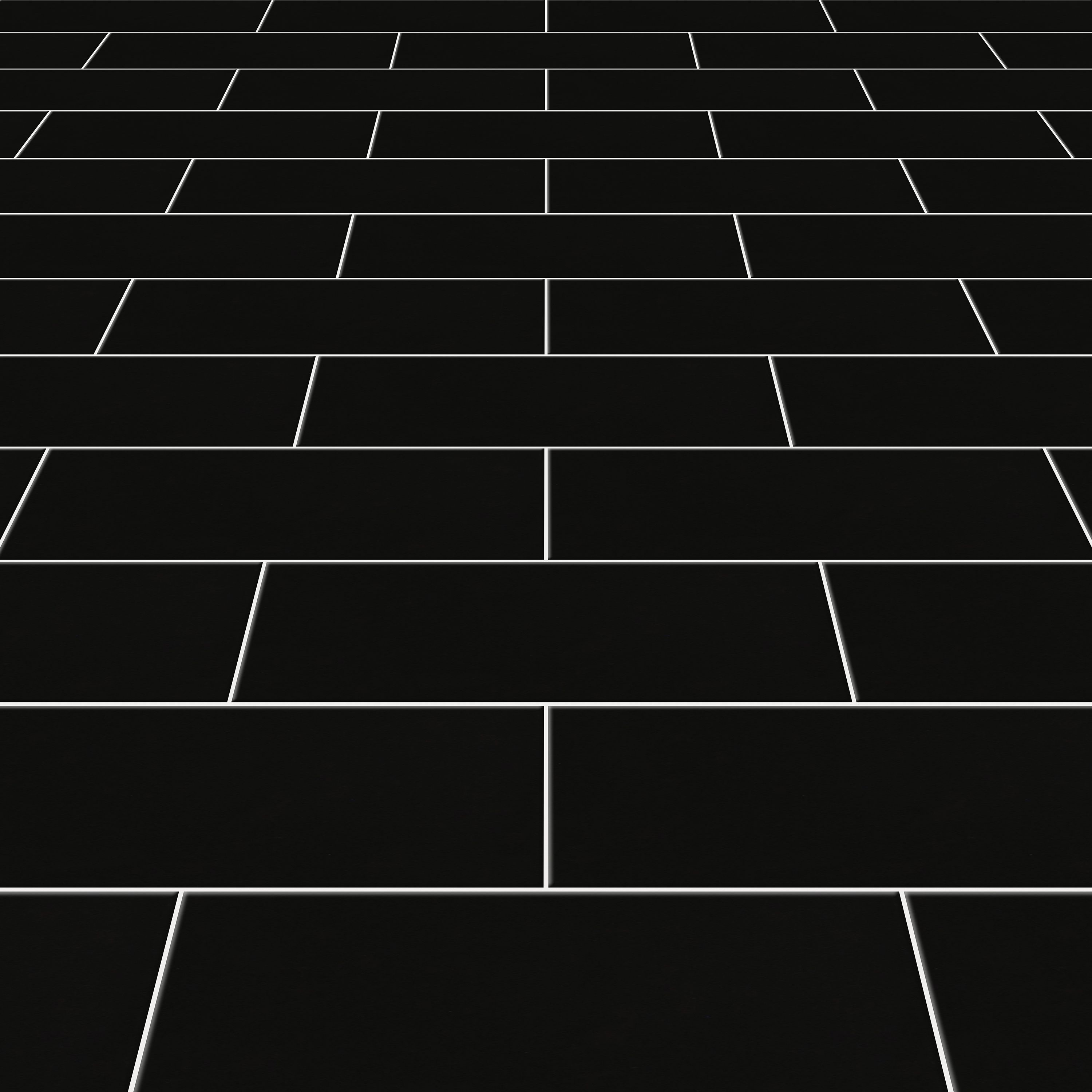 Glina Black Gloss Ceramic Indoor Wall Tile Sample - 5