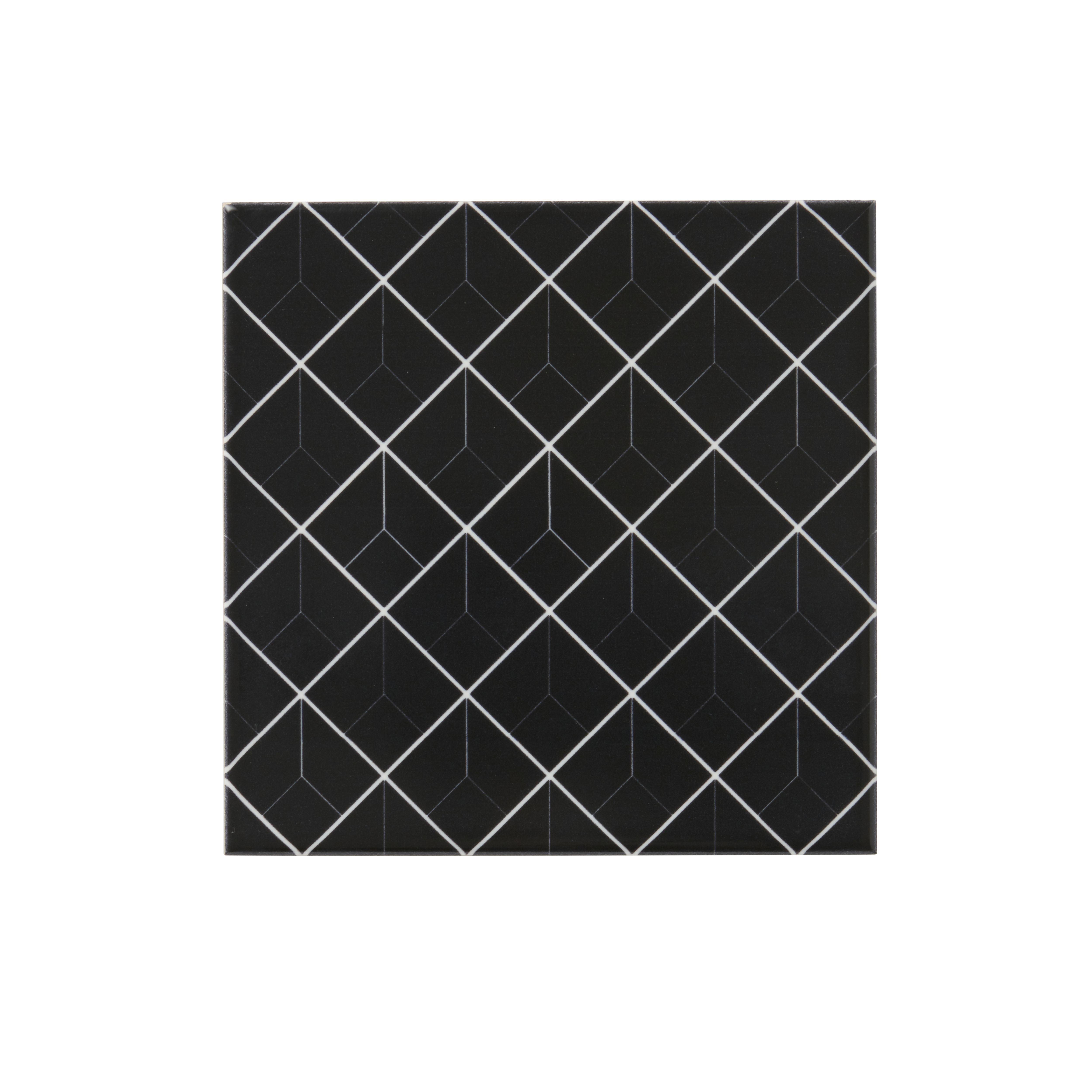 Glina Black Gloss Diamond Ceramic Wall Tile Sample