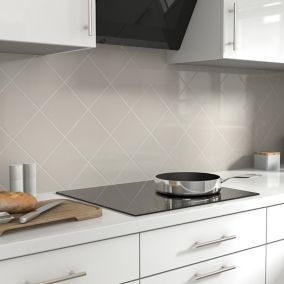 Glina Grey Gloss Patterned Ceramic Wall Tile Sample