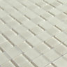 Glina Ivory Frosted Gloss & matt Glass effect Flat Glass Mosaic tile sheet, (L)300mm (W)300mm