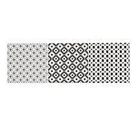Glina Rectangular Black & white Gloss Patterned Ceramic Wall Tile Sample