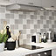 Glina Rectangular Black & white Gloss Patterned Ceramic Wall Tile Sample