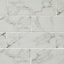 Glina Rectangular White Gloss Marble effect Ceramic Wall Tile Sample