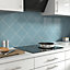 Glina Square Blue Gloss Plain Ceramic Wall Tile Sample