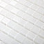Glina White Glass Mosaic tile sheet, (L)300mm (W)300mm