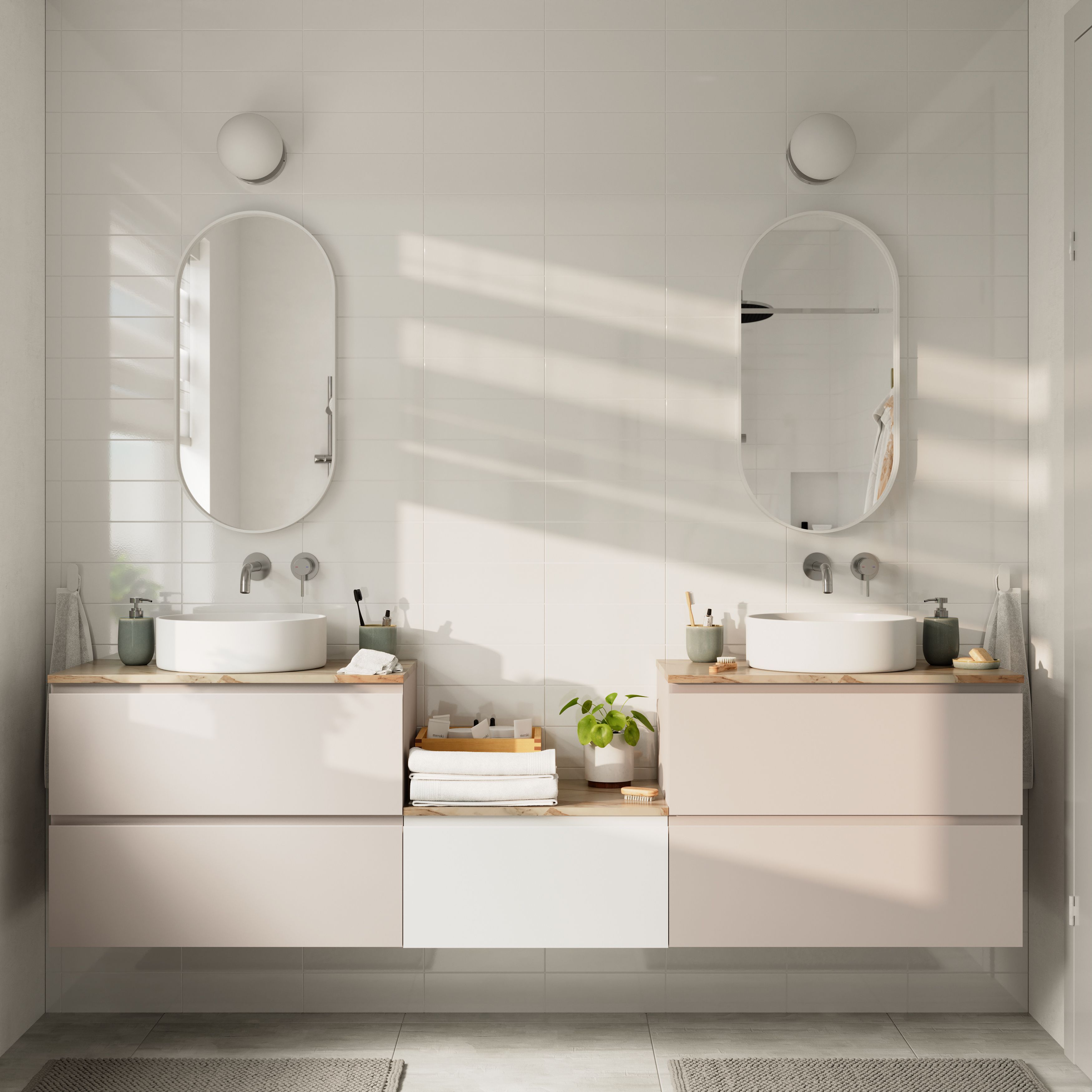 Glina White Gloss Ceramic Indoor Wall Tile, Pack of 27, (L)300mm (W)100mm